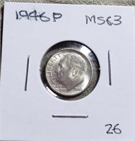 1946P Roosevelt Dime MS63