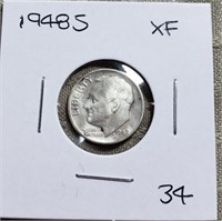 1948S Roosevelt Dime XF