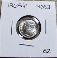 1959P Roosevelt Dime MS63