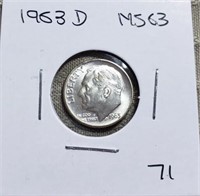 1963D Roosevelt Dime MS63