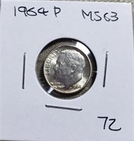 1964P Roosevelt Dime MS63