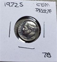 1972S  Roosevelt Dime Gem Proof