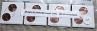 Set of all 8 2009 P&D Lincoln Cents MS65 UNC