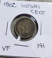 1862 Indian Head Cent VF