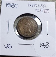 1880  Indian Head Cent VG