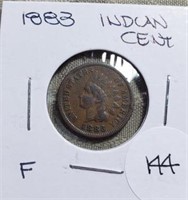 1883  Indian Head Cent F