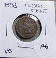 1888  Indian Head Cent VG