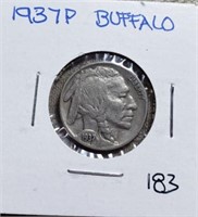 1937P  Buffalo Nickel Full Date