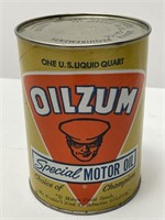 Vintage Oilzum Special Motor Oil Full One Quart