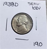 1938D Jefferson Nickel Semi Key