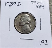 1939D Jefferson Nickel Semi Key