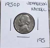 1950P Jefferson Nickel