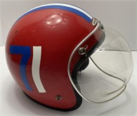 Vintage Motorcycle Race Helmet w/ Bubble Shield