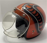 Vintage Metal Flake Custom Motorcycle Race Helmet