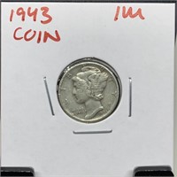 1943 MERCURY SILVER DIME