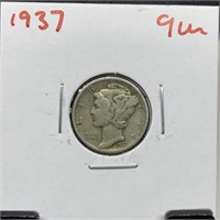 1937 MERCURY SILVER DIME