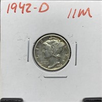 1942-D MERCURY SILVER DIME