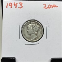 1943 MERCURY SILVER DIME