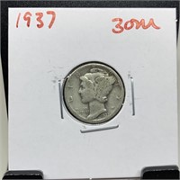 1937 MERCURY SILVER DIME