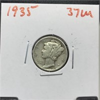 1935 MERCURY SILVER DIME