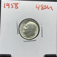 1958 ROOSEVELT SILVER DIME