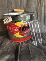 Coca-Cola Bucket w/ Plastic Ice Tongs