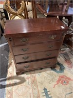 Small mahogany bachelors chest with expanding top