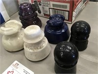 Six Antique Electrical Insulators