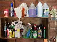 Contents on Shelf - lots of car cleaning supplies