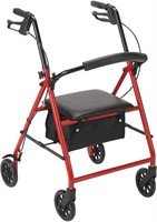 Drive Aluminum Rollator in Red 7.5" casters
padded