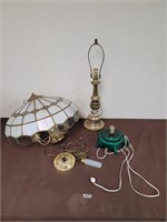 Vintage lamps and chandelier