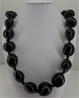 36 Inch Large Black Bead Necklace