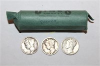 53 Silver Mercury Dime Coins