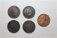 Indian Head Pennies and a Masonic Stamped Penny