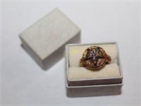 10K Gold Eastern Star Ring with Diamond