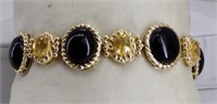 Onyx and Citrine Bracelet in 14K Gold