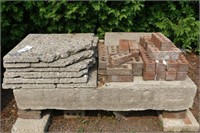 Concrete Slab, Approx. 40 Bricks, Patio Stones