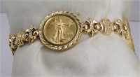 Coin Bracelet in 14K Yellow Gold