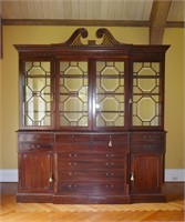 Antique George III Breakfront Bookcase w Secretary