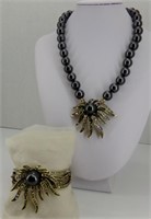 Glittering Glamour Black Beaded Necklace/Bracelet