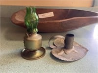 Carve Wood Bowl, Miniature Light, Candle Holder