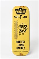 WINDSOR SAFE-T-SALT PAINTED METAL THERMOMETER