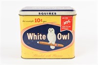 SQUIRES 50 WHITE OWL 10 CENT CIGAR TALL CANISTER