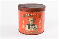 POSTMASTER SMOKERS 2 FOR 5 CENTS CIGAR HUMIDOR
