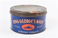 KING GEORGE'S NAVY BLACK CHEWING TOBACCO 2 LB. TIN