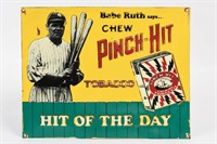 1989 BABE RUTH SAYS CHEW PINCH-HIT TOBACCO SIGN