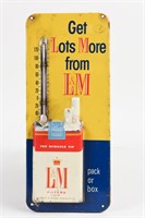 L&M CIGARETTES EMBOSSED METAL THERMOMETER