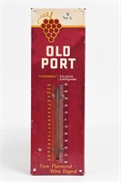 OLD PORT CIGARS PAINTED METAL THERMOMETER