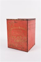 ANTIQUE MARSHALL BROS. TEA & COFFEE STORAGE BIN