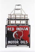 RARE ORIGINAL RED INDIAN MOTOR OILS  BOTTLE RACK+